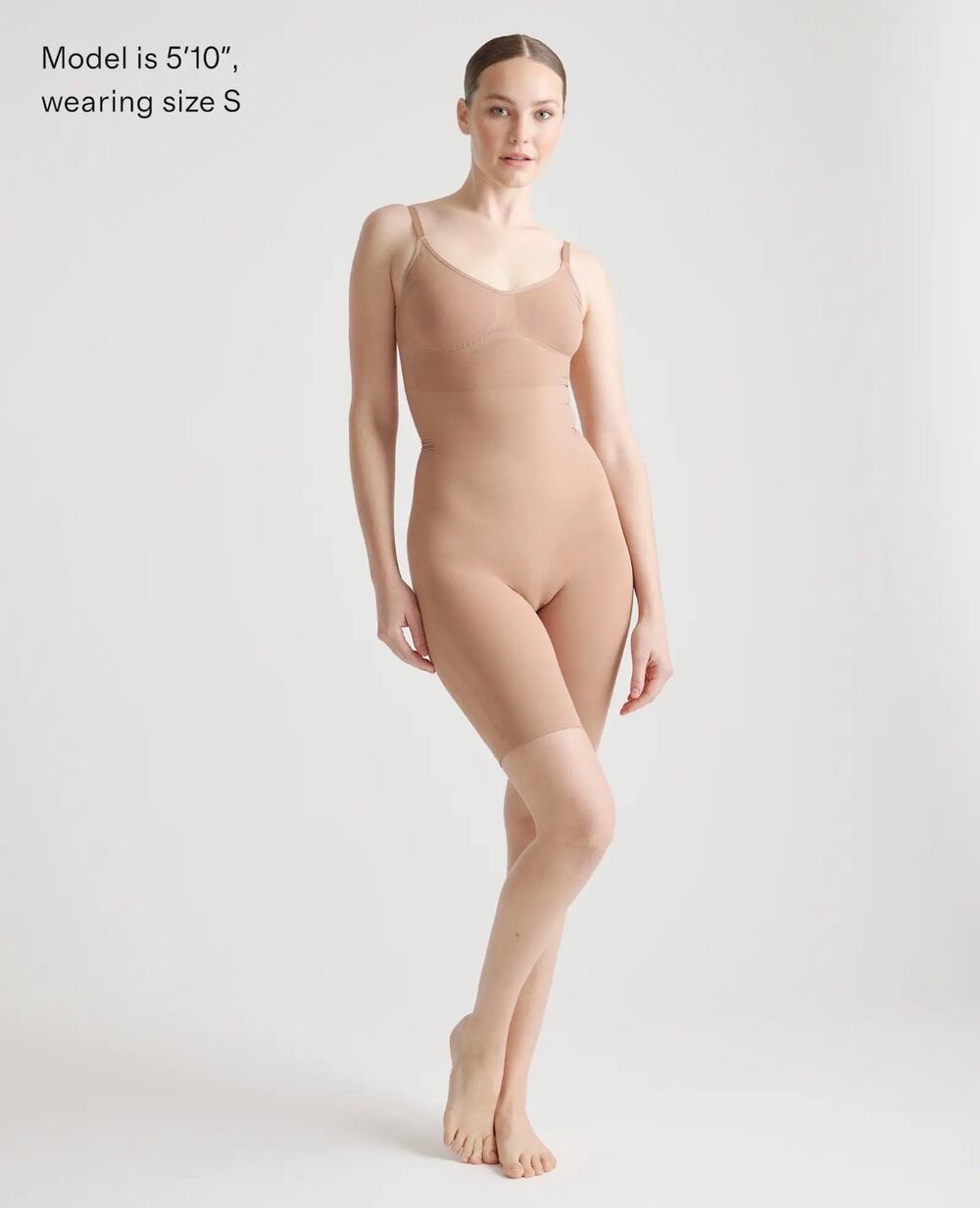 Quince Sculpting Mid-Thigh Bodysuit Size L in Sienna